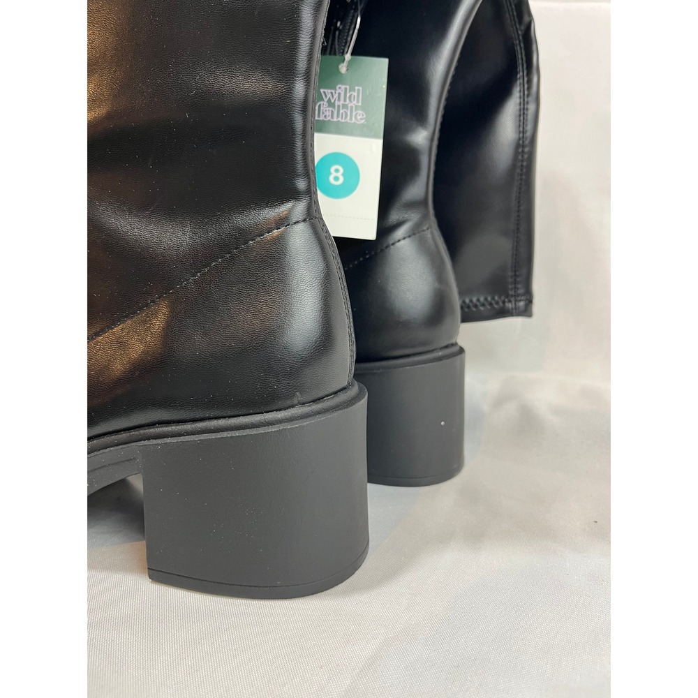 Wild Fable Womens Black Knee High Block Heel Square Toe Boots Size 8 NEW - Picture 7 of 7